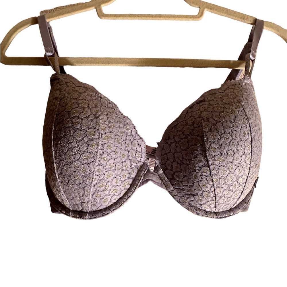 victoria secret lace leopard print sparkly demi bra